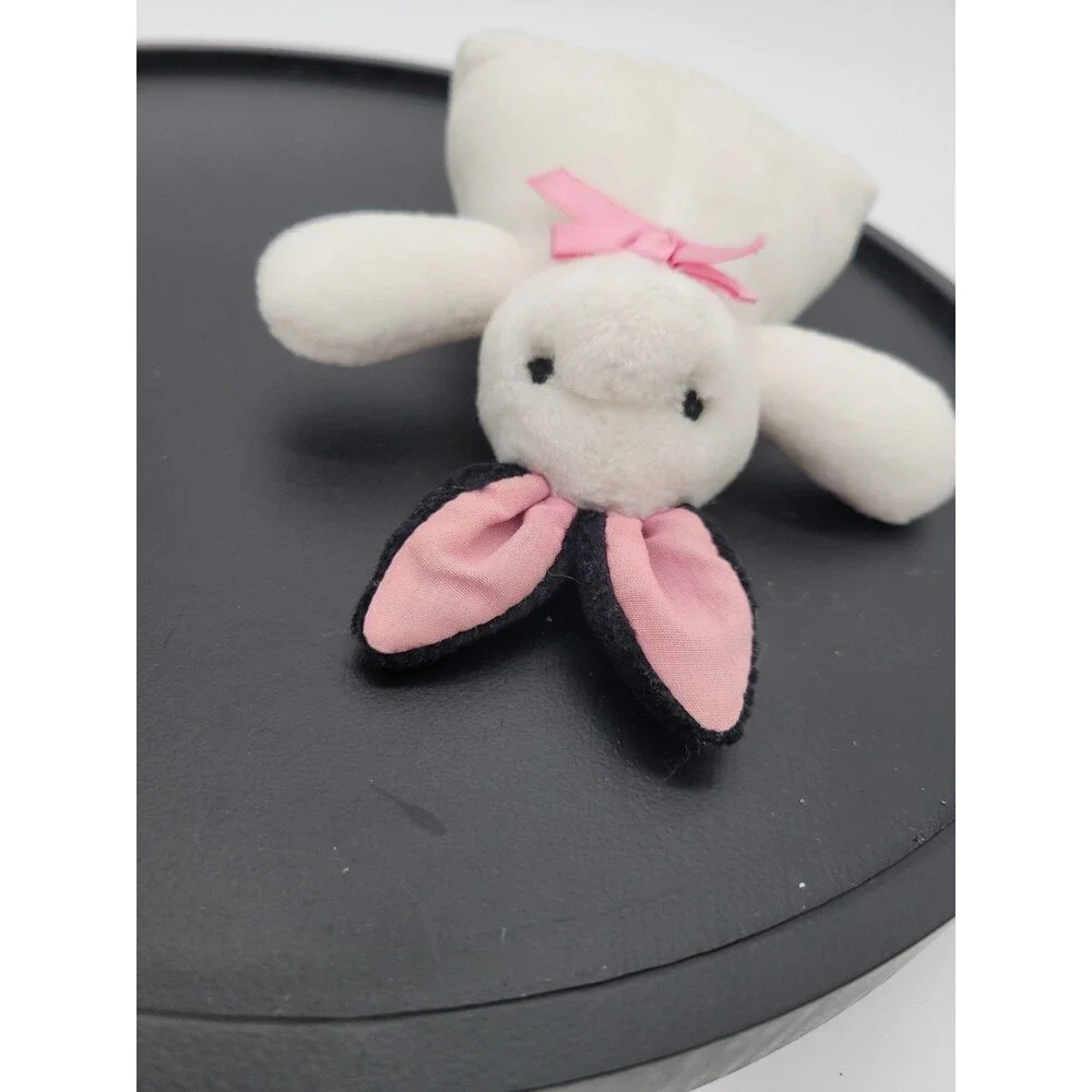 Vintage 1990 Hallmark Rabbit Bunny White w/ Black and Pink Ears Mini 6